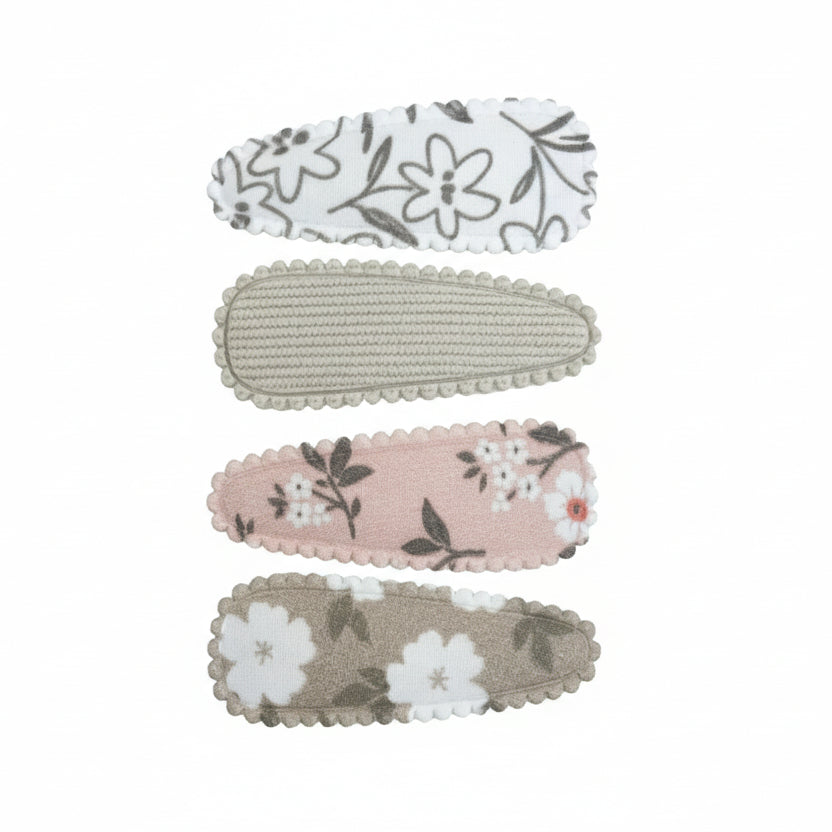 Fabric Hair Clip Snap Barrettes (4)