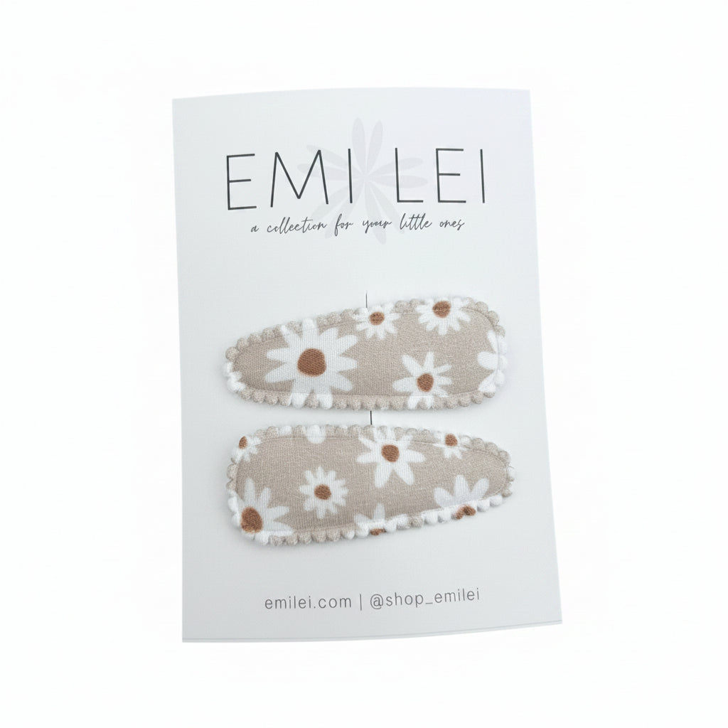 Girls Fabric Snap Barrettes (2)