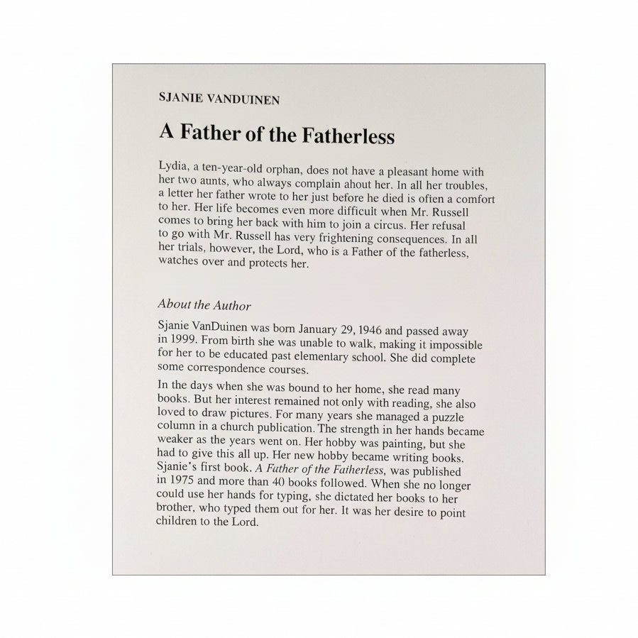 A Father of the Fatherless - S. van Duinen