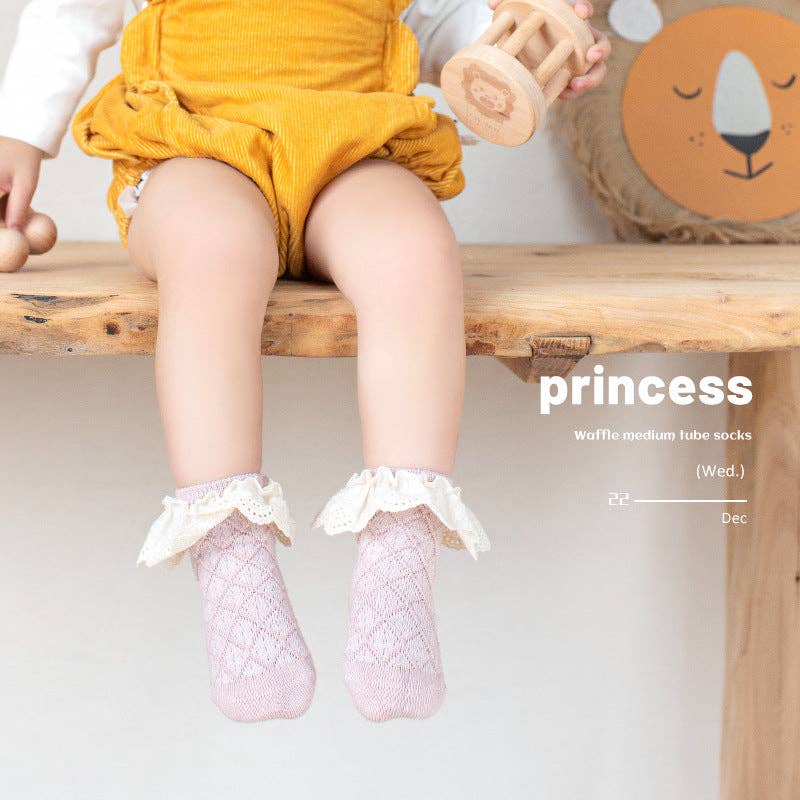 Princess Lace Girls Socks  0-12Month-6YRS