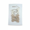 Piggy / Pigtail Clip Set of 6 - Cream/Tan
