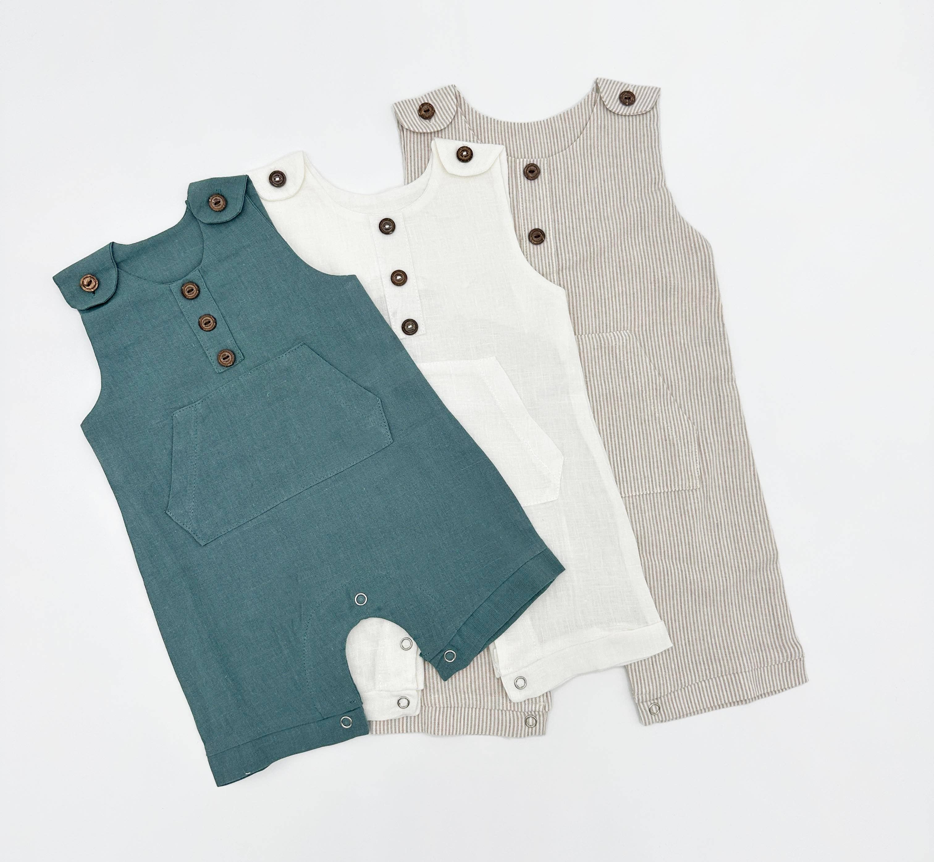 Baby Boys Classic Pierre Summer Linen Romper