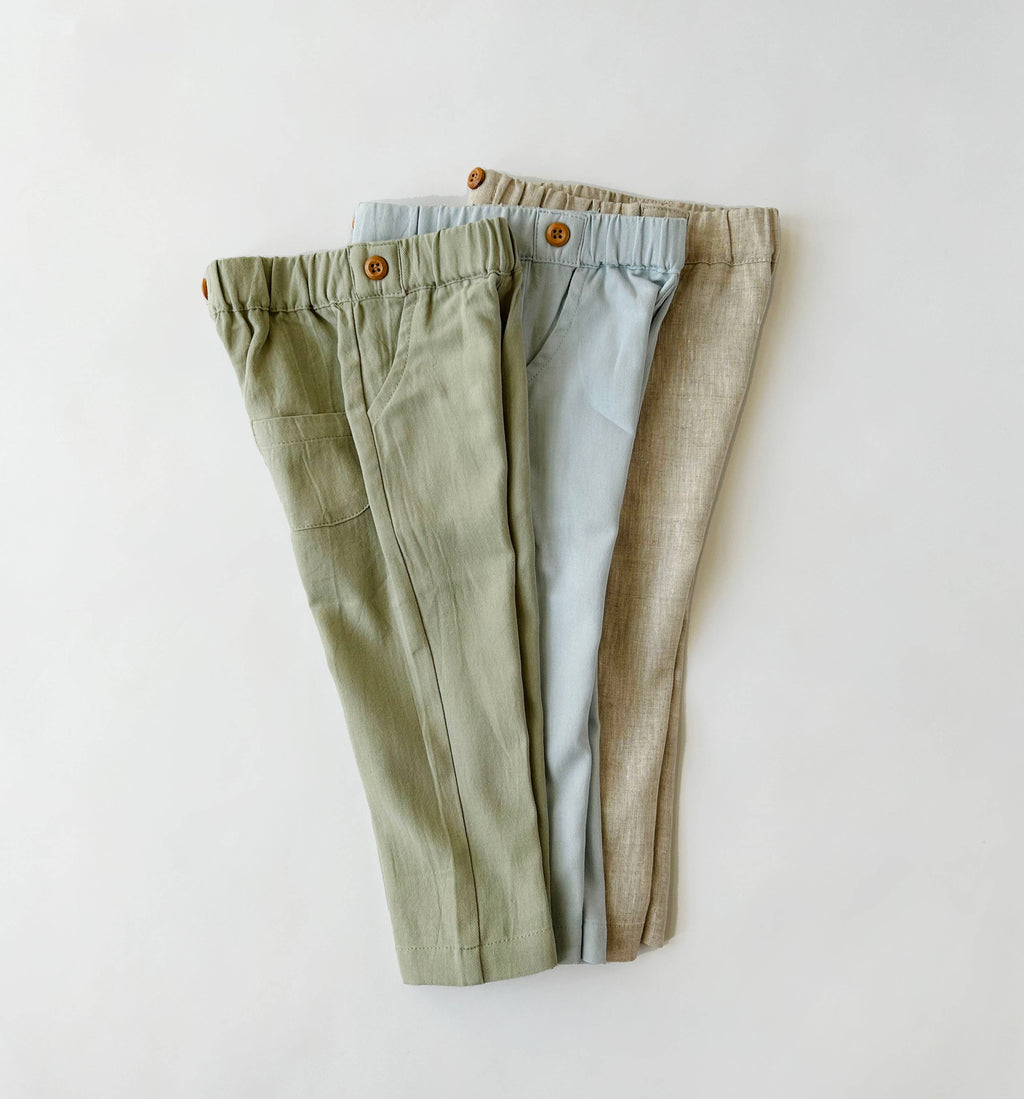 Boys Linen Dress Pants with suspenders