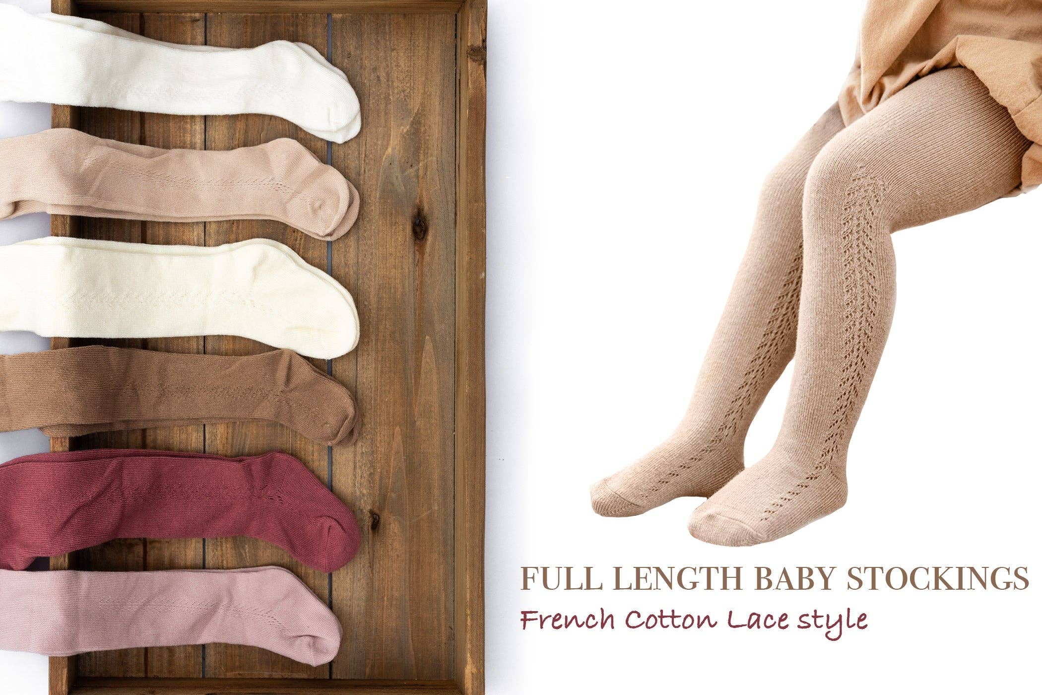 Baby/Girls - French Lace Cotton Tights
