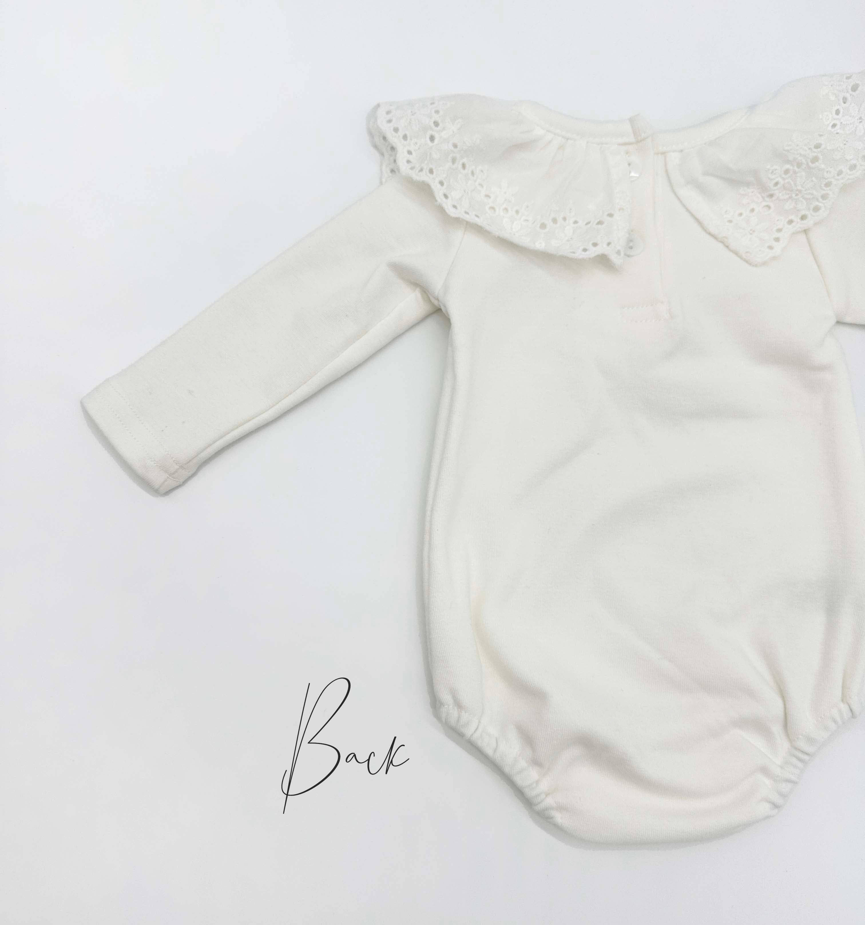 Ruffle Collar White Bodysuit One piece