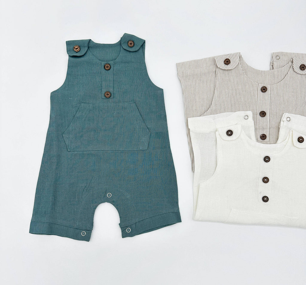 Baby Boys Classic Pierre Summer Linen Romper