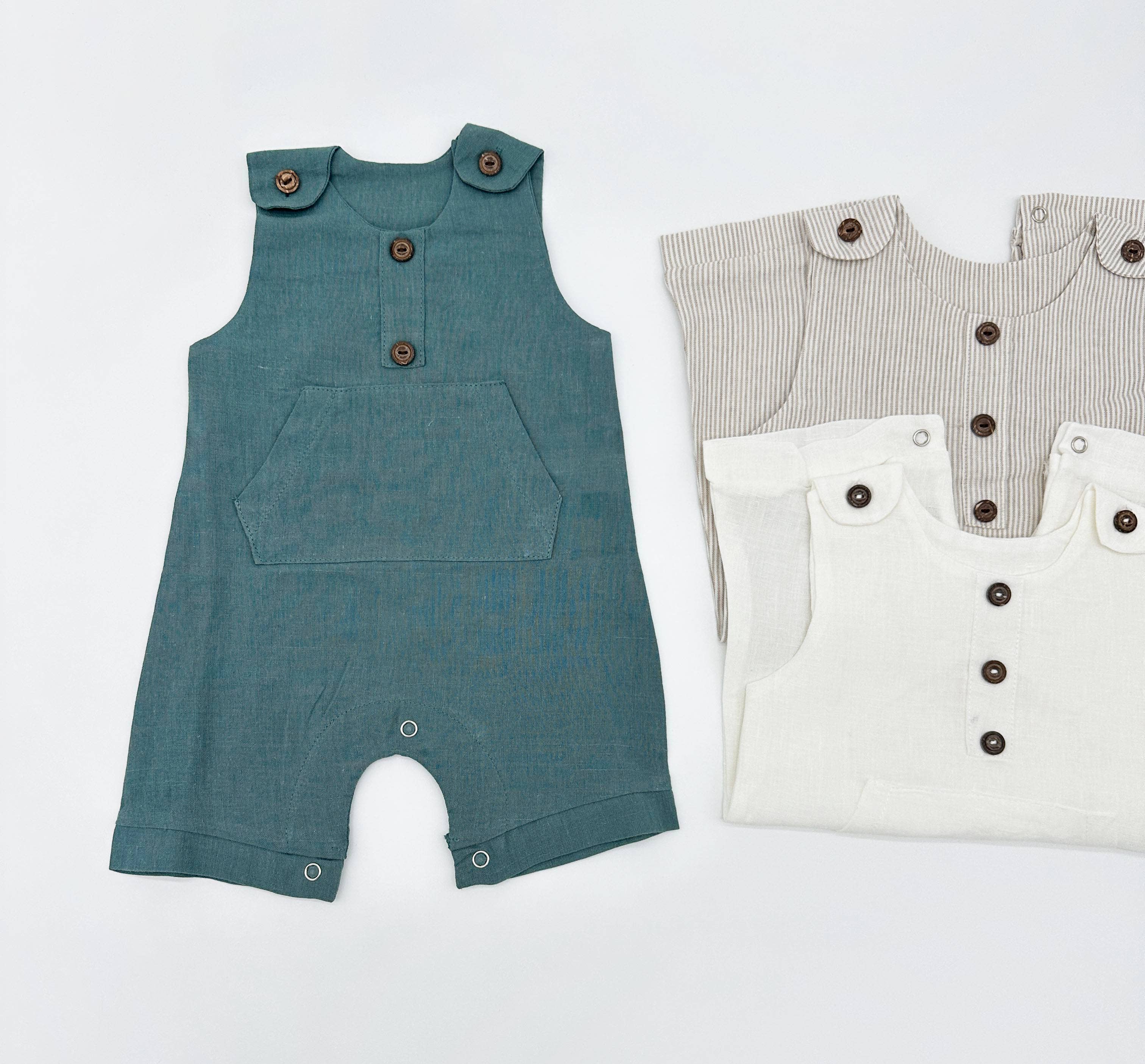Baby Boys Classic Pierre Summer Linen Romper