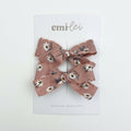 Pigtail Bow Clips - Rose Wildflower