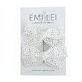 White Lace - Pigtail Bow Clip Set