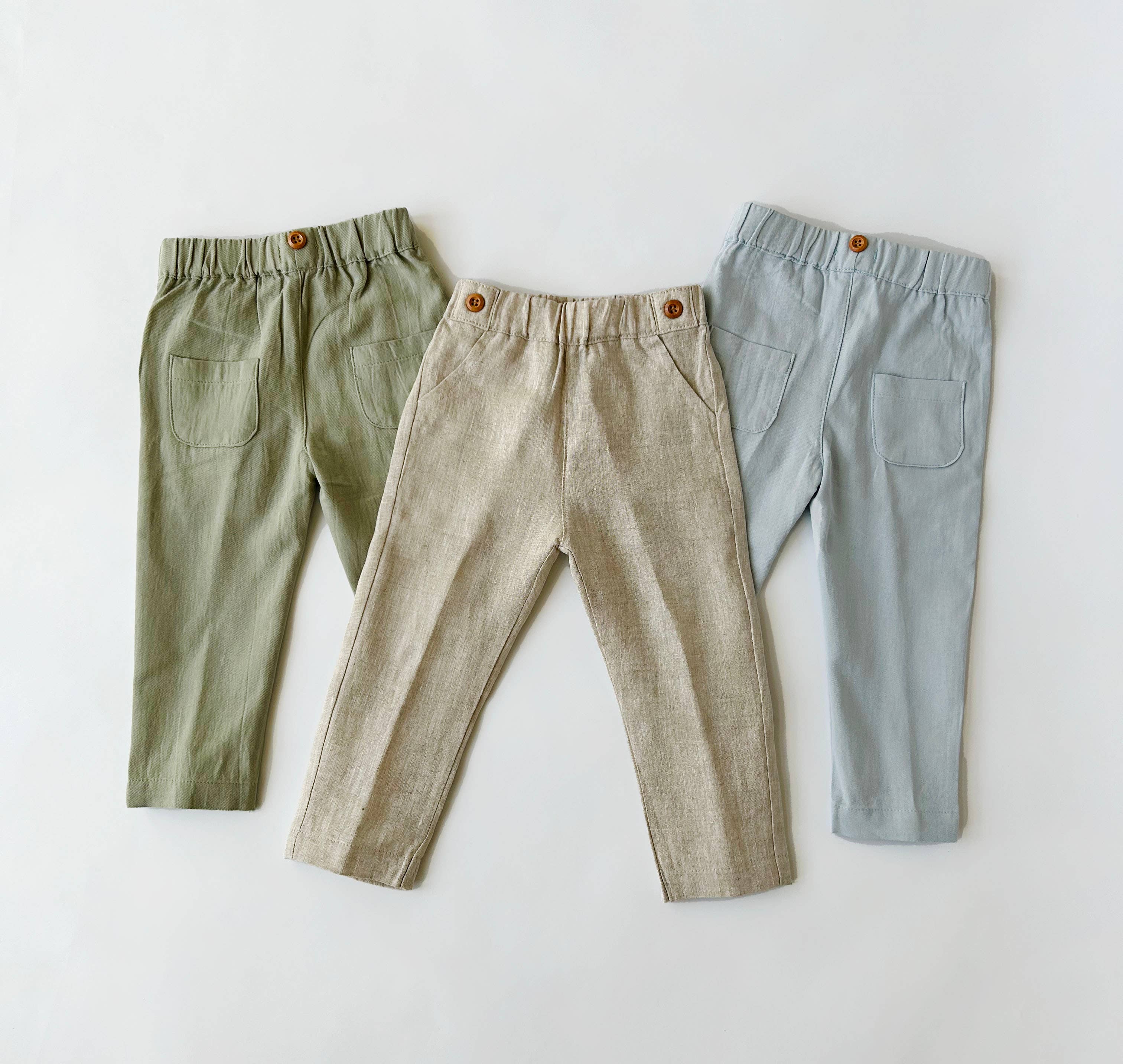 Boys Linen Dress Pants with suspenders