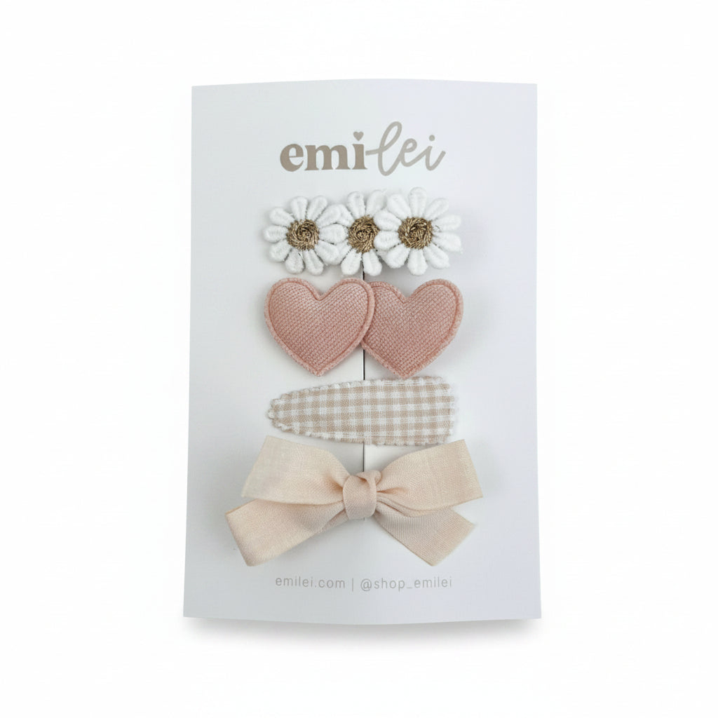 Valentine's Hair Clip Set (4) 