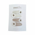 Daisy Hair Clip Snap Barrettes (4) Sparkle