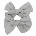 Dusty Blue - Pigtail Bow Clip Set